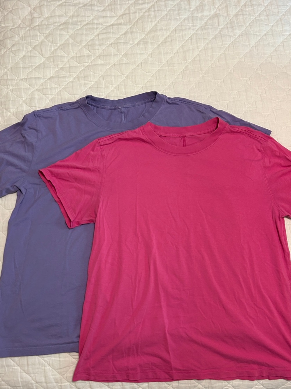 Lululemon Women’s Crew Neck T-Shirt - Pink and Purple Size Medium